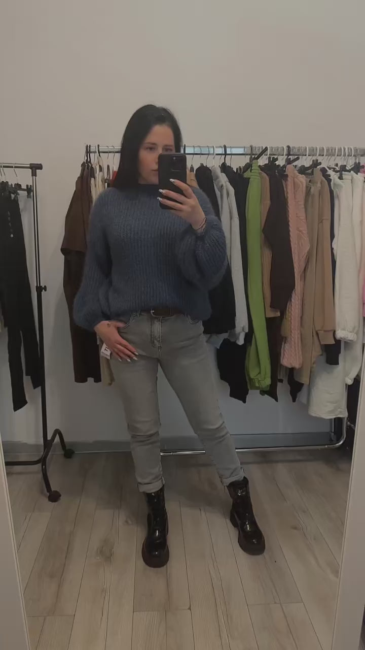 Spodnie Jeans Mom Fit Spodnie z paskiem